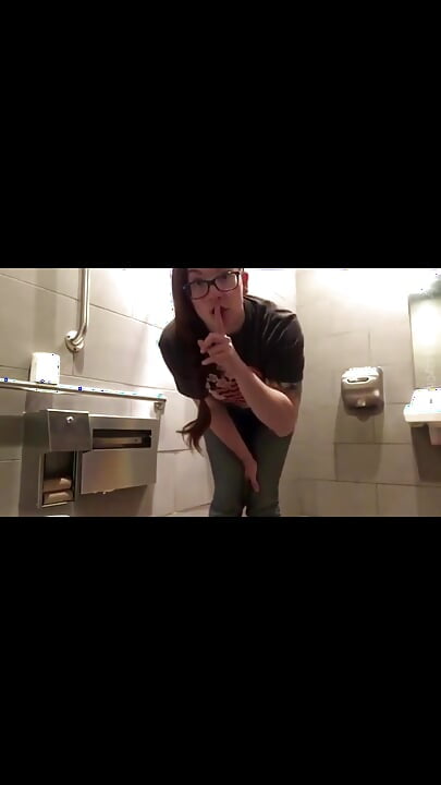 Quick Public Restroom Masturbation Show