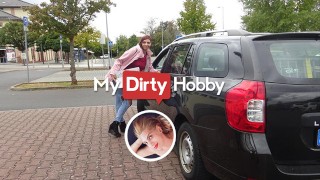 MyDirtyHobby – Sexy amateur swallows cum after outdoor fuck