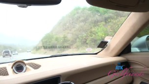 Summer fun and blowjob in the car with Amateur Nicole sucking cock
