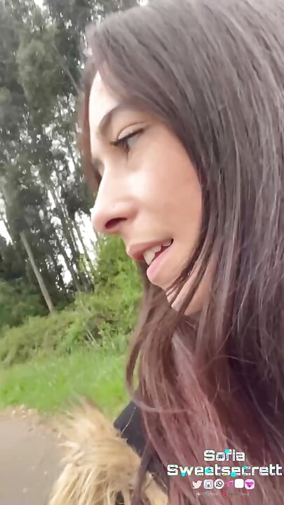 THROUGH THE PARK WITH THE INTERACTIVE ANAL PLUG IN CONTROL OF A FAN