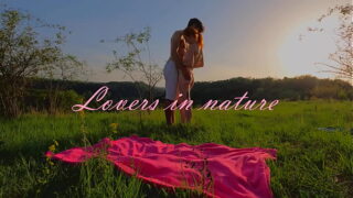 Romantic love making on a hot summer day – REAL COUPLE IN NATURE